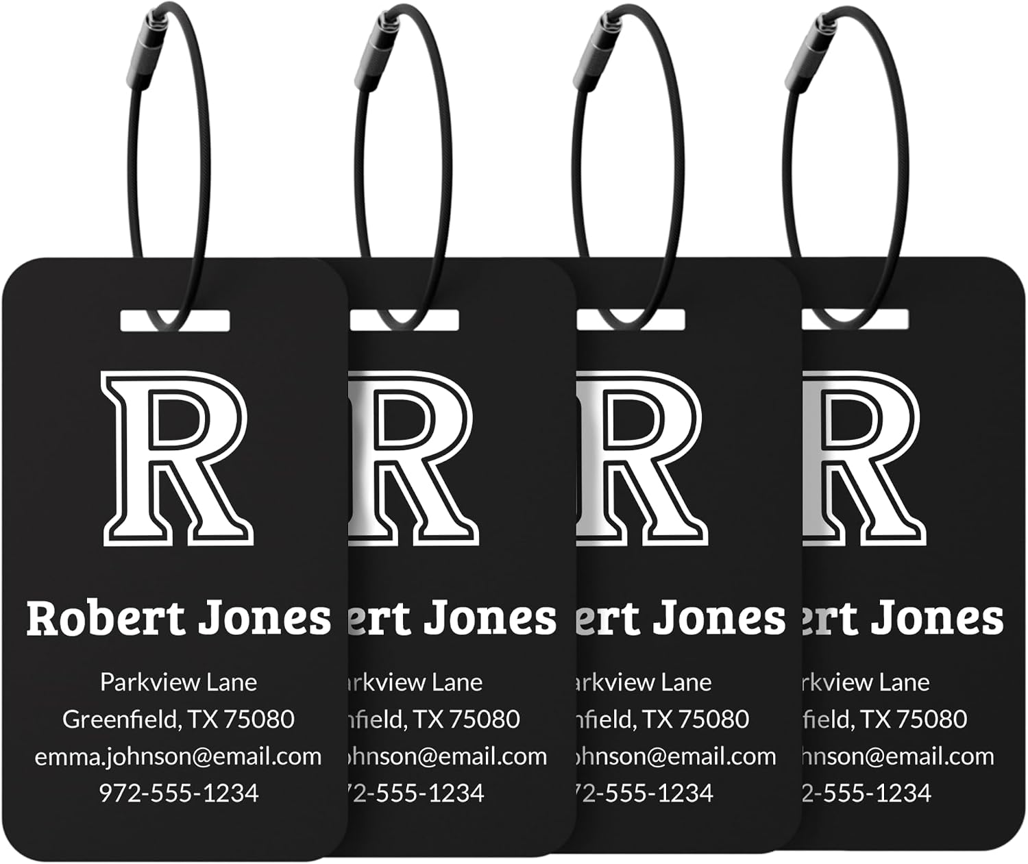 4 Personalized Luggage Tags,Custom Luggage Tags Metal Initials,for Travel