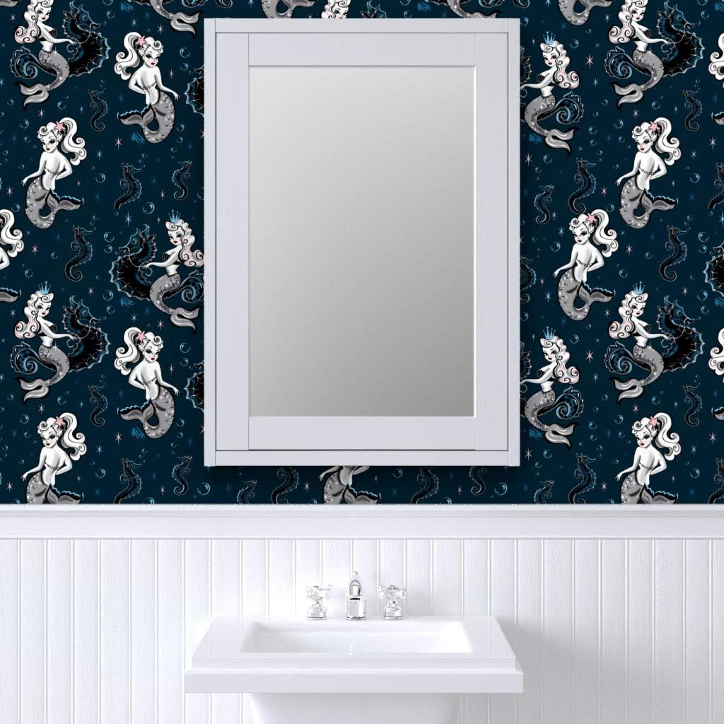 Exclusive Discount 50% Price Spoonflower Peel and Stick Removable Wallpaper, Mermaid Mermaids Retro Mermaid Vintage Mermaid Seahorse Mermaid Print, Self-Adhesive Wallpaper 24in x 108in Roll Get Cheap Price Spoonflower Peel and Stick Removable Wallpaper, Mermaid Mermaids Retro Mermaid Vintage Mermaid Seahorse Mermaid Print, Self-Adhesive Wallpaper 24in x 108in Roll