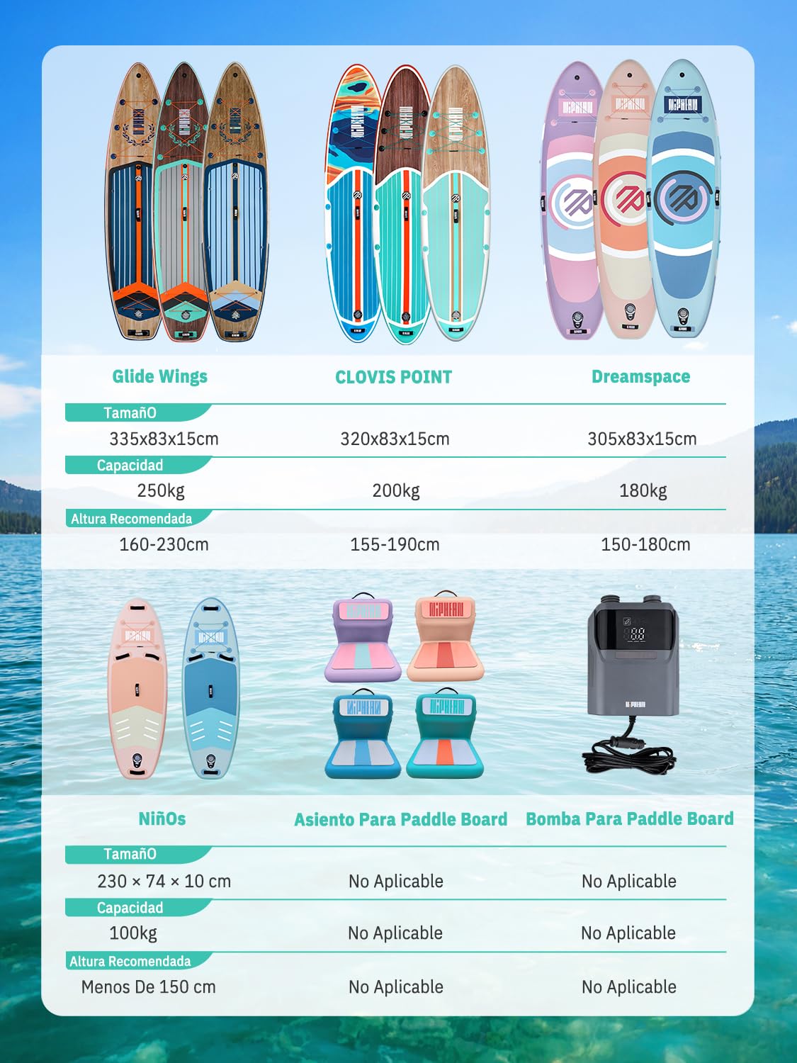 Niphean Tabla Paddle Surf Hinchable con Asiento (Ultraligero) Sup para Mujeres Aleta StabilTrac™ con +30% De Estabilidad, Superficie Antideslizante, Ideal para Yoga Y Apto para Mascotas