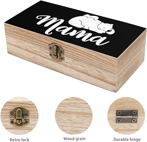Miniatura 3 de Mama Bear Wooden Storage Box Rectangular Keepsake Box Organizer Jewelry Box Holder Gift Boxes for Home Storage Container