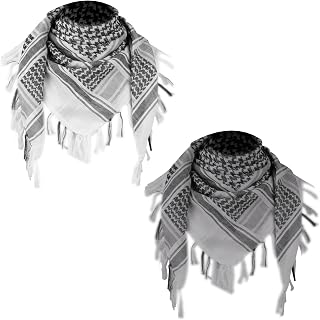 Men Scarf Shemagh Tactical Desert Keffiyeh Head Neck Scarf Arab Wrap with Tassel 43x43 inches