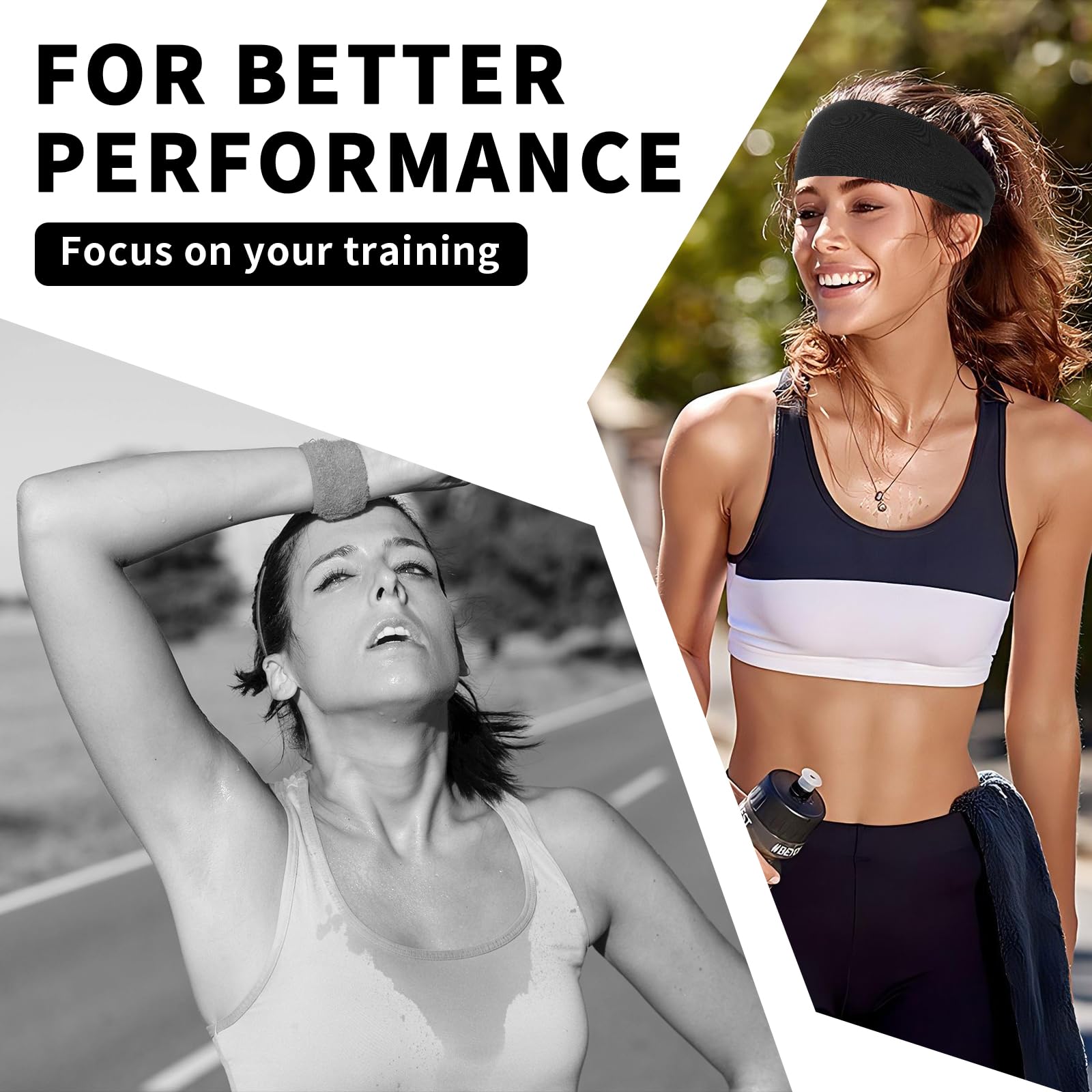 Diademas deportivas para mujer, absorbe la humedad, elegante, cómoda y elástica, antideslizante, deportes, yoga, artículos esenciales para correr, absorción de sudor y secado rápido