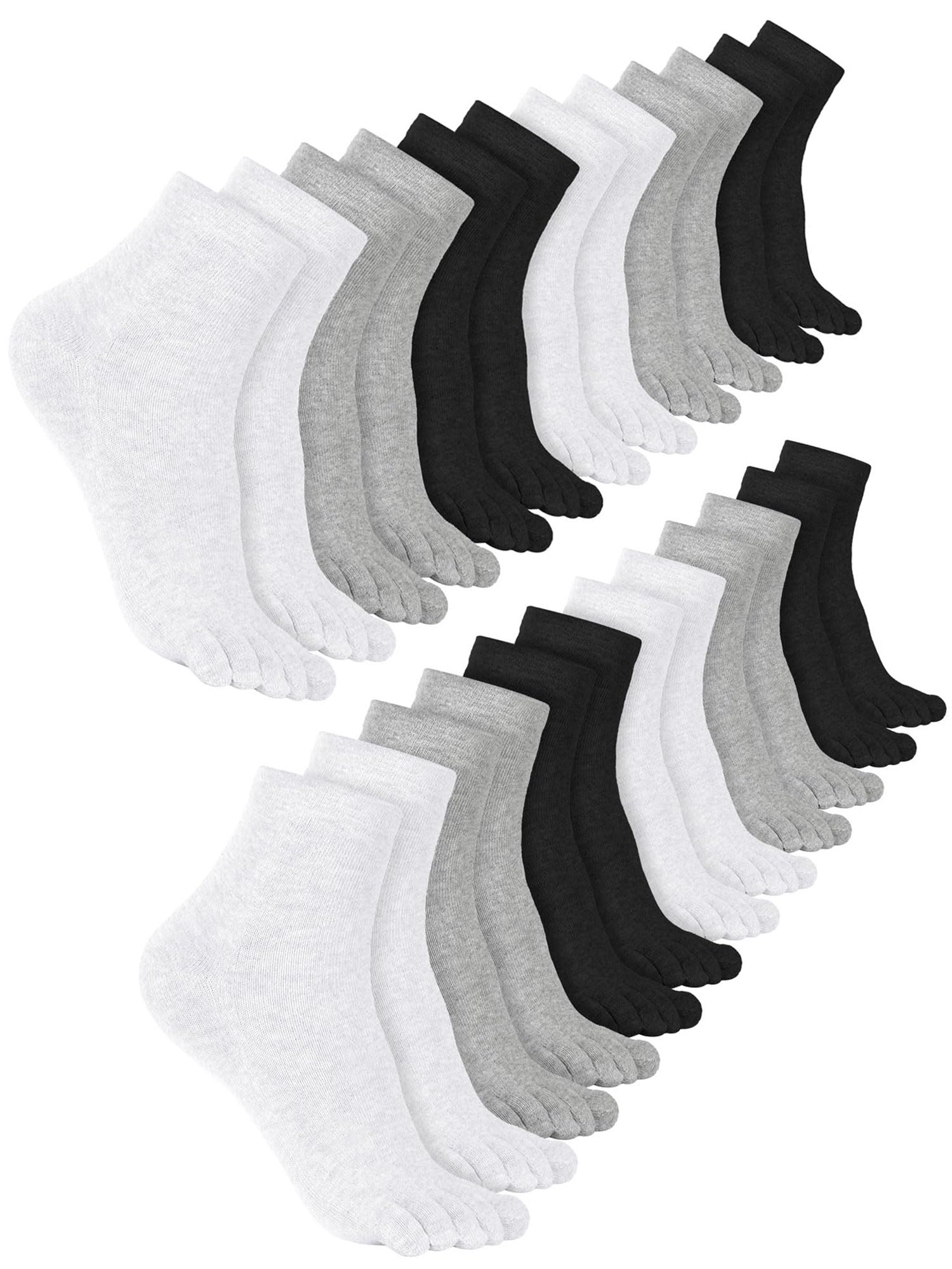 Bencailor Cotton Toe Sock for Women Men Quarter-Crew