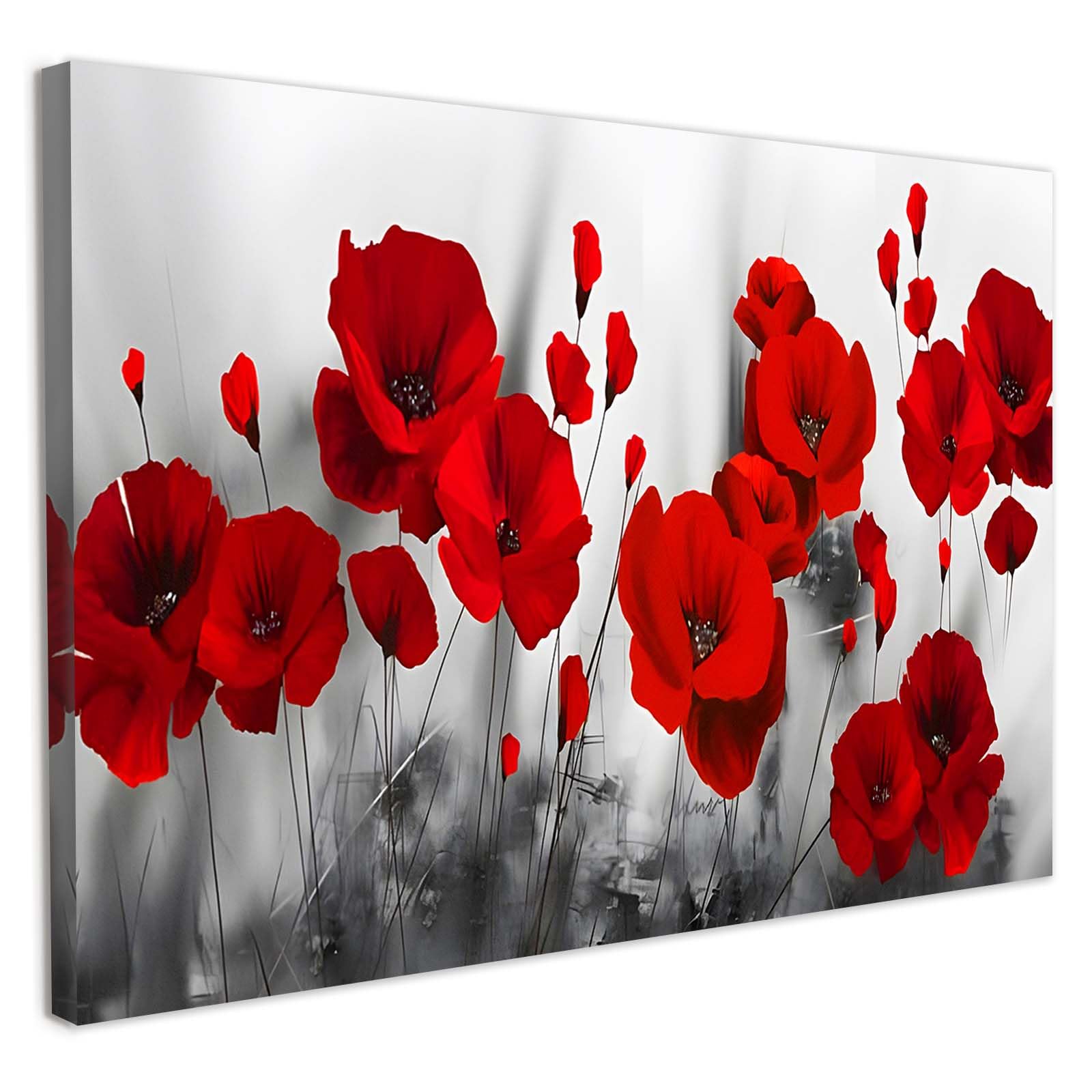 Galmcook Framed Canvas Wall Art 12x16 Inch Red Poppy Flower Artwork Modern Floral Wall Canvas Picture for Living Room Bedroom Hallway Wall Decoration Prints with Hooks and Magic Tape — image 1