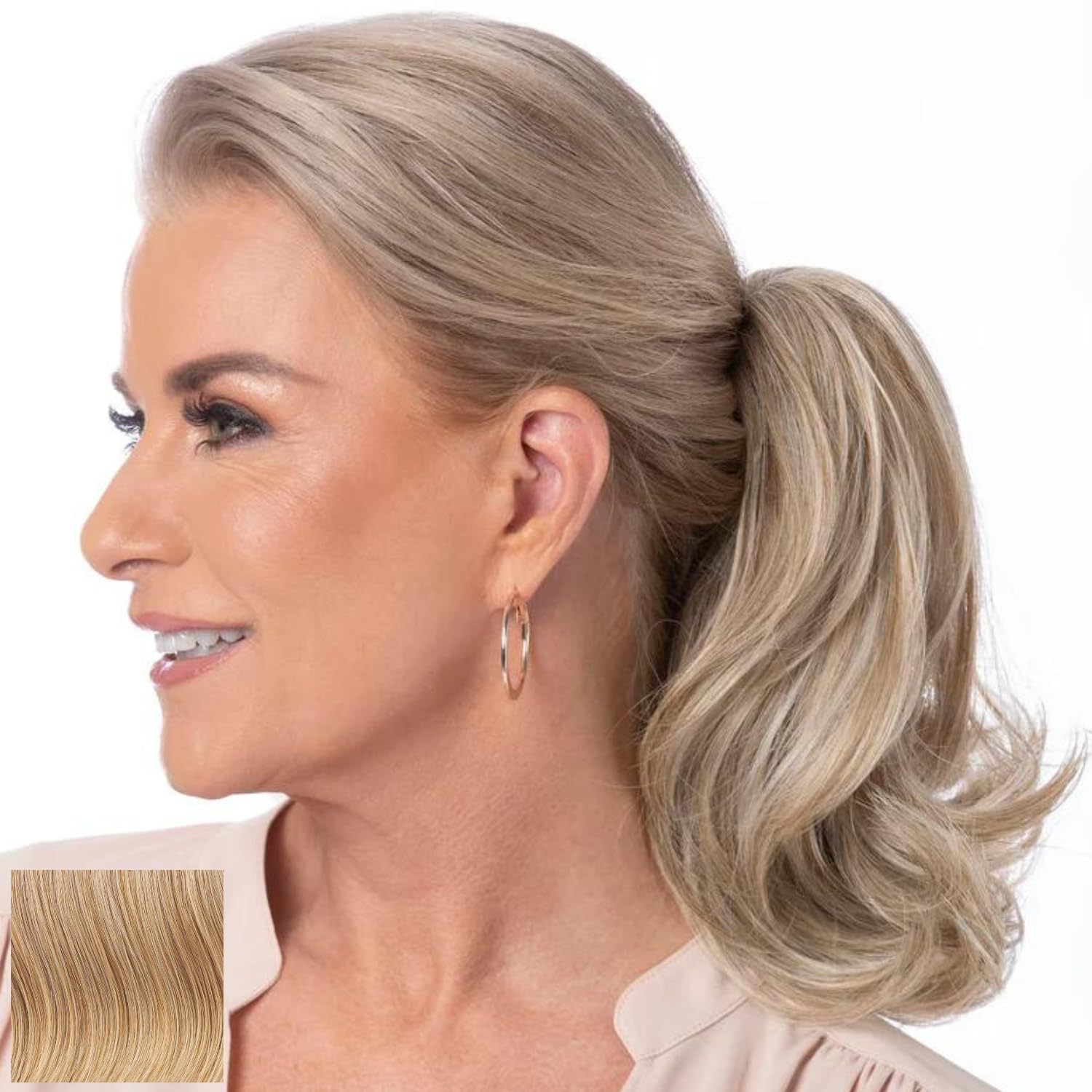 Toni Brattin Layered Flip Ponytail - Versatile Clip-On Full Ponytail with Fabulous Layers for Flip & Bounce - Synthetic Heat-Friendly Fiber - Looks & Feels Like