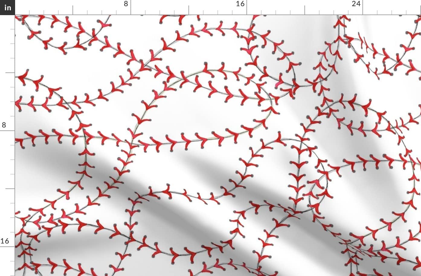 Spoonflower Fabric - Baseball Sports Summer Red White Kid Room Printed on Polartec(R) Fleece Fabric by The Yard - Sewing Blankets Loungewear and No-Sew Projects