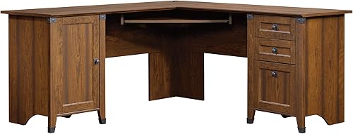 Sauder Carson Forge Escritorio de computadora esquinero, color cerezo., Material Reciclado