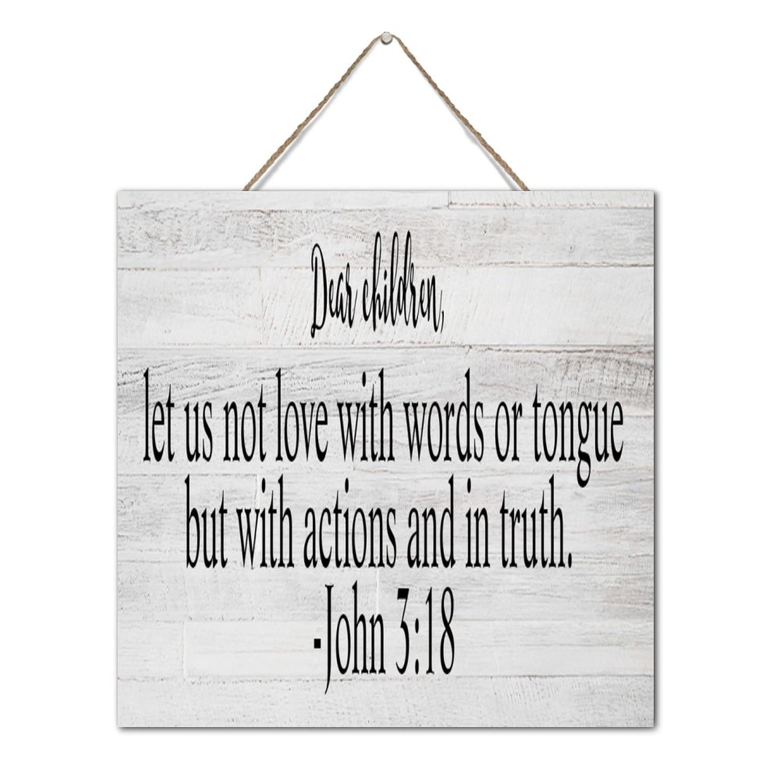 Tableau en bois Let Us Not Love de 30cm pour décoration haut de gamme de bureau et salon