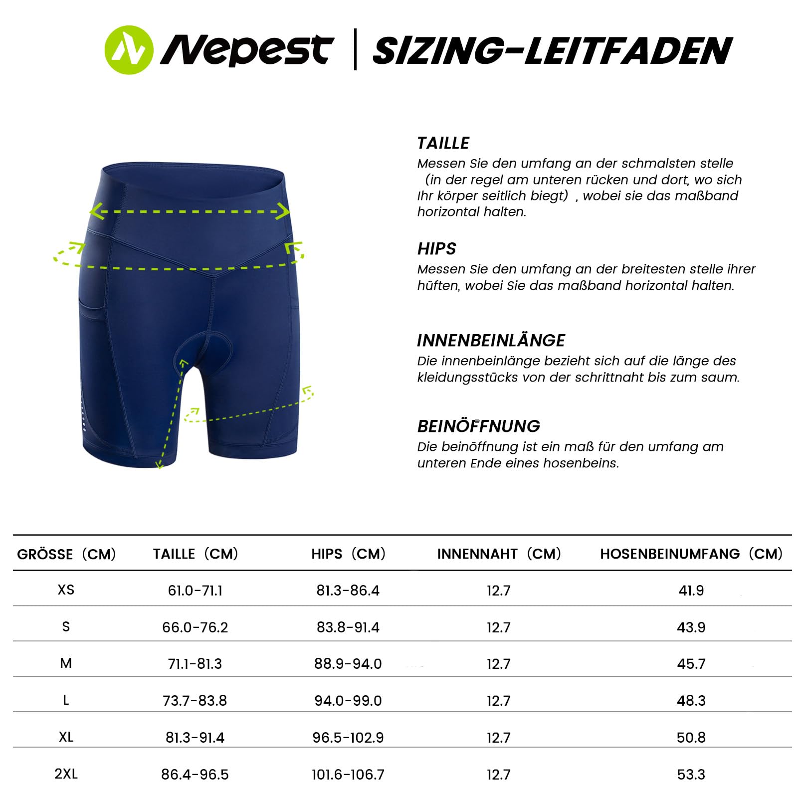 Nepest Short de Cyclisme pour Femme - Rembourré - 4D - Respirant - avec Poche - Extensible dans Les 4 Directions