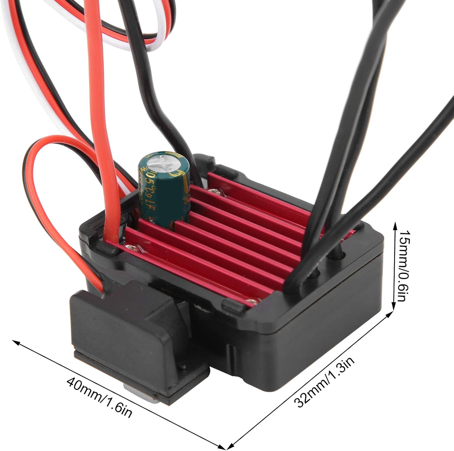Diagram showing the dimensions of the YedaHcy 25A ESC