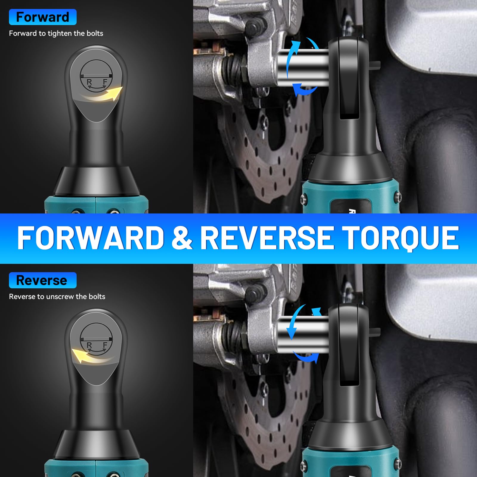 Yofuly Llave de Carraca Compatible con Baterías Makita de 18V, 2 × 4000 mAh Baterías Carraca Electrica 3/8" 60 Nm, 320RPM Llave de Trinquete con 9 Llaves de Vaso, Disparador de Velocidad Variable