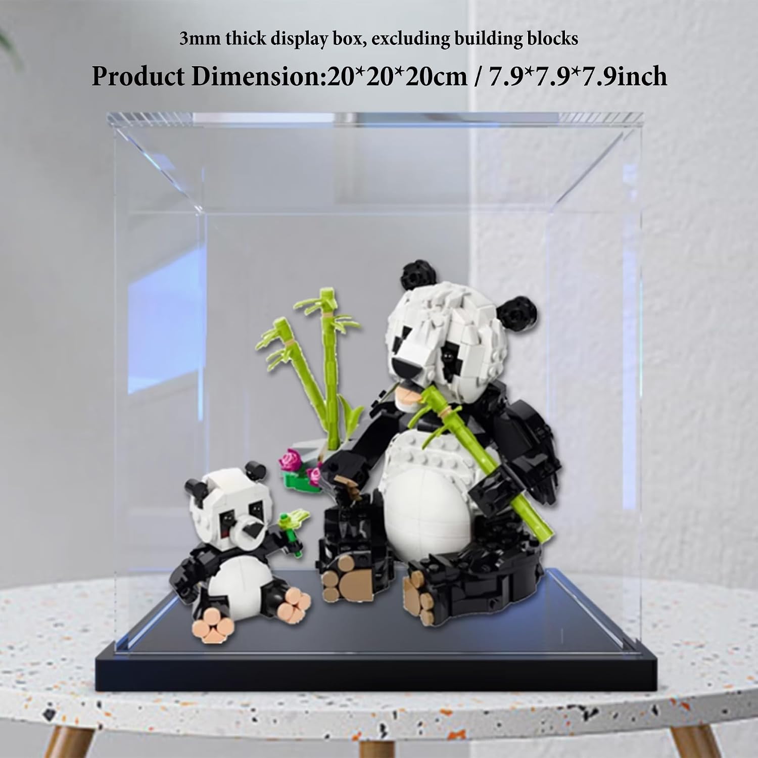 Acrylic Display Case for Lego 31165 Wildlife: Panda Family Building Set,Clear Display Case, Dust-Proof Display Case Compatible with Lego 31165(Only Display Case) (Transparent A)