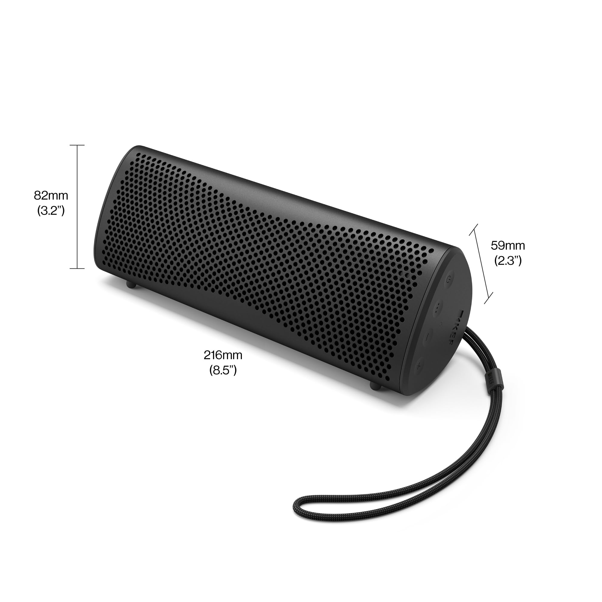 KEF Muo High-Fidelity Premium tragbarer Bluetooth-Lautsprecher, Midnight Black | Bluetooth 5.4 aptX Adaptive | USB-C | IP67 wasserdicht | 24 Std. Wiedergabezeit | für zu Hause, draußen und unterwegs