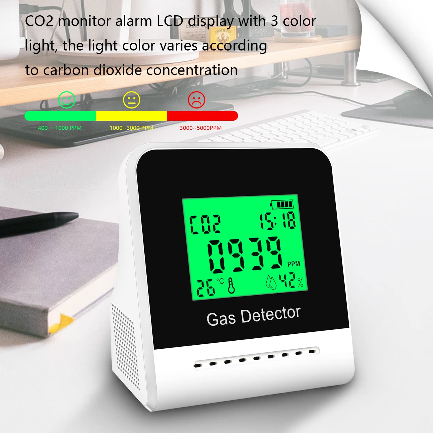 Rilevatore CO2 WiFi Con Sensore NDIR - Monitora Anidride Carbonica, Temperatura E Umidità