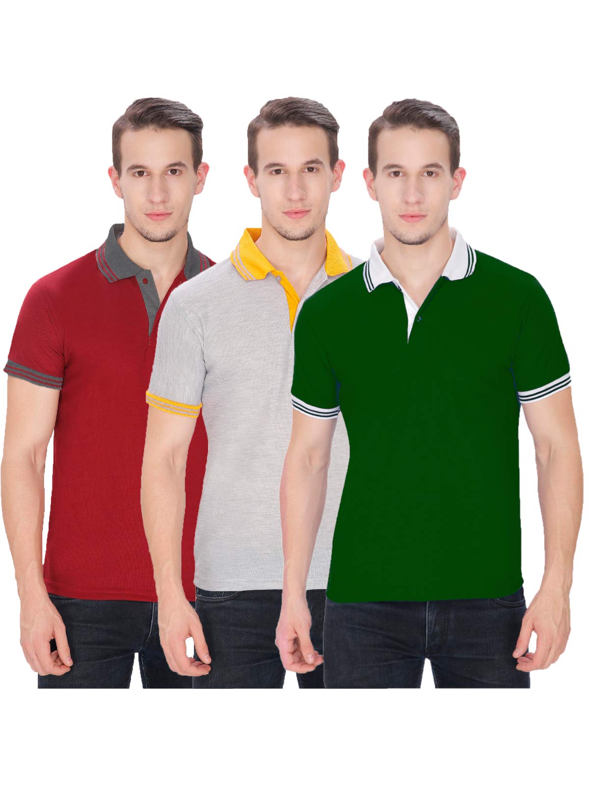Baremoda Men's Regular Fit Polo (Pack of 3)