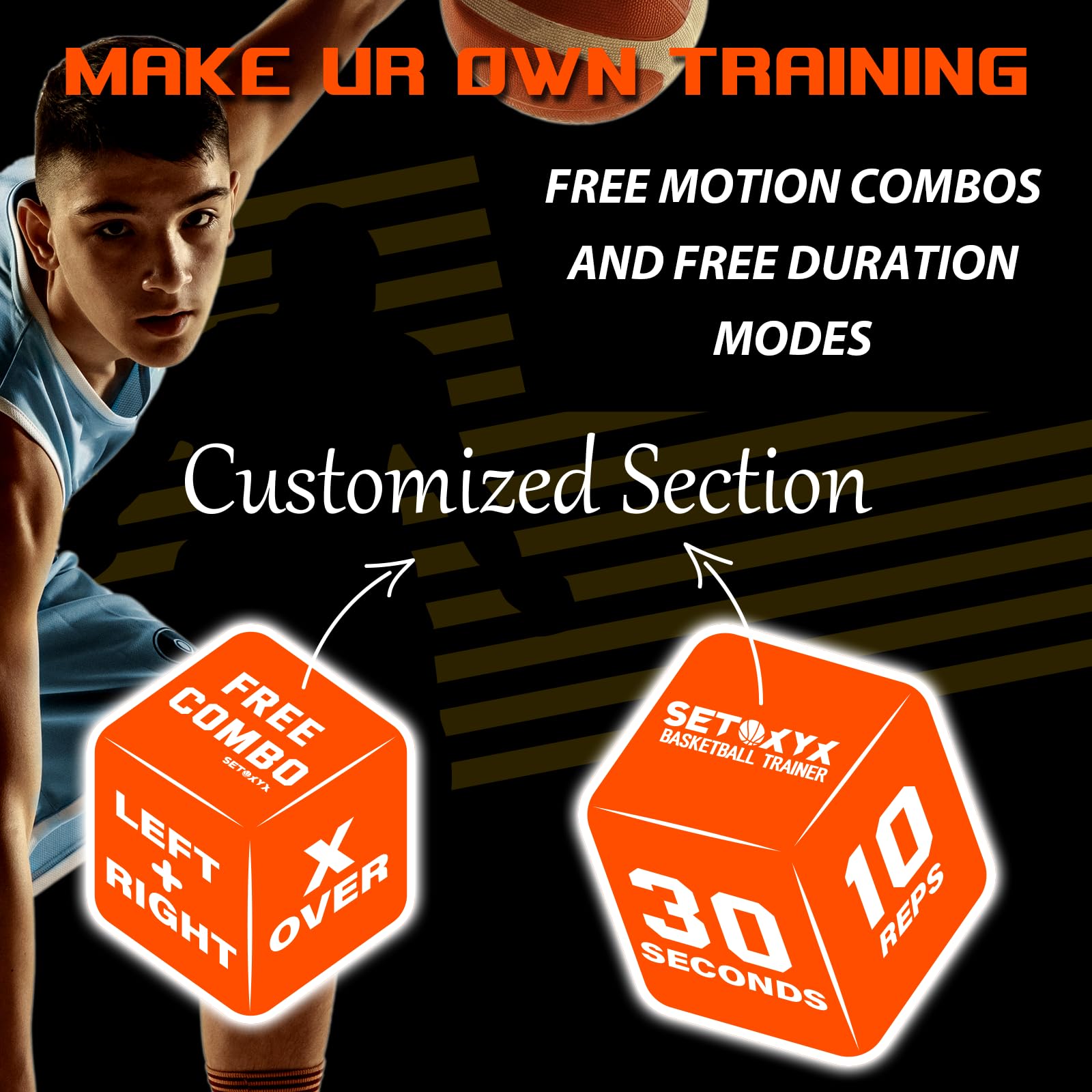 SIRUITON Basketball Training Dice (2pcs) - Fun & Portable Basketball Skills Trainer Gifts for Boys and Girls Teens & Adults - Image 3