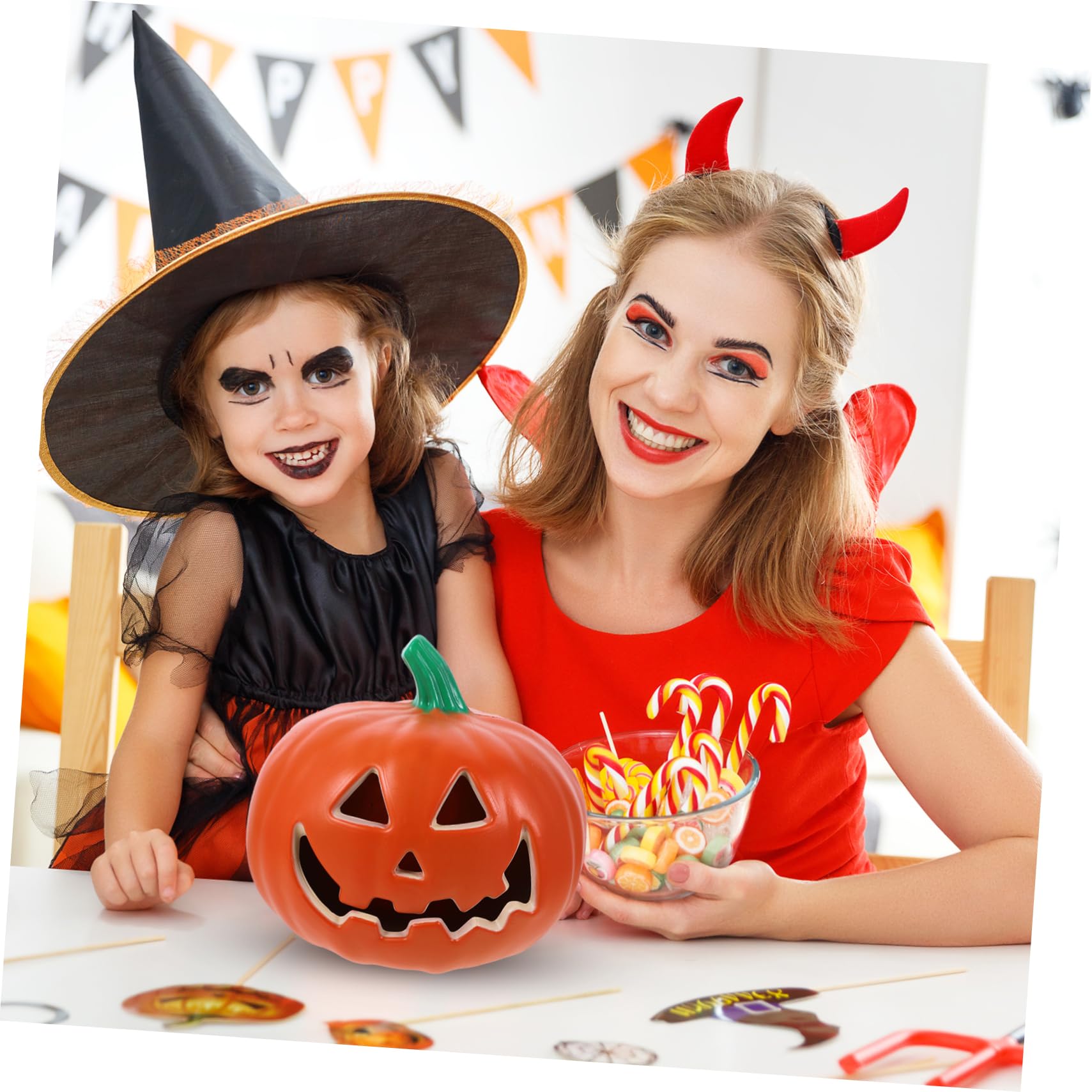 Garneck Halloween LED Pumpkin Light Decor Hollow Out Design Energy Efficient Party Decoration for Autumn Thanksgiving and Halloween Home Decor for Tabletop Bookshelves