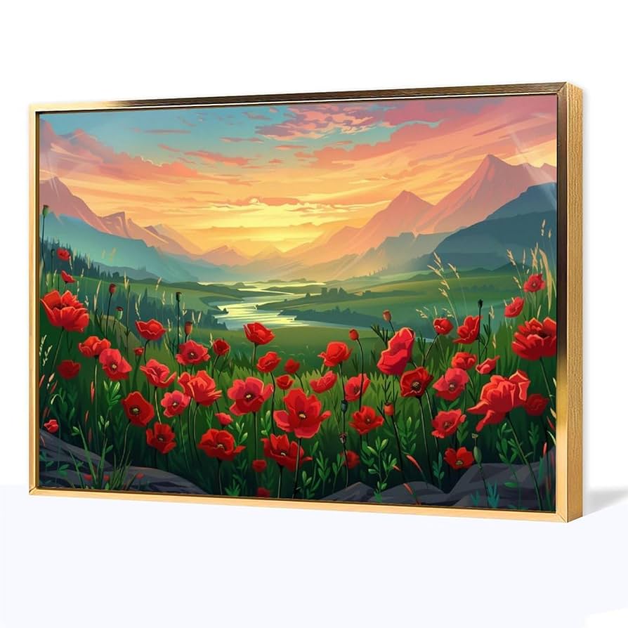 絵画 インテリア　絵　油絵　F4-081011　風景（山と高原の花） 71g0CB1aVzL._UF350,350_QL80_.jpg