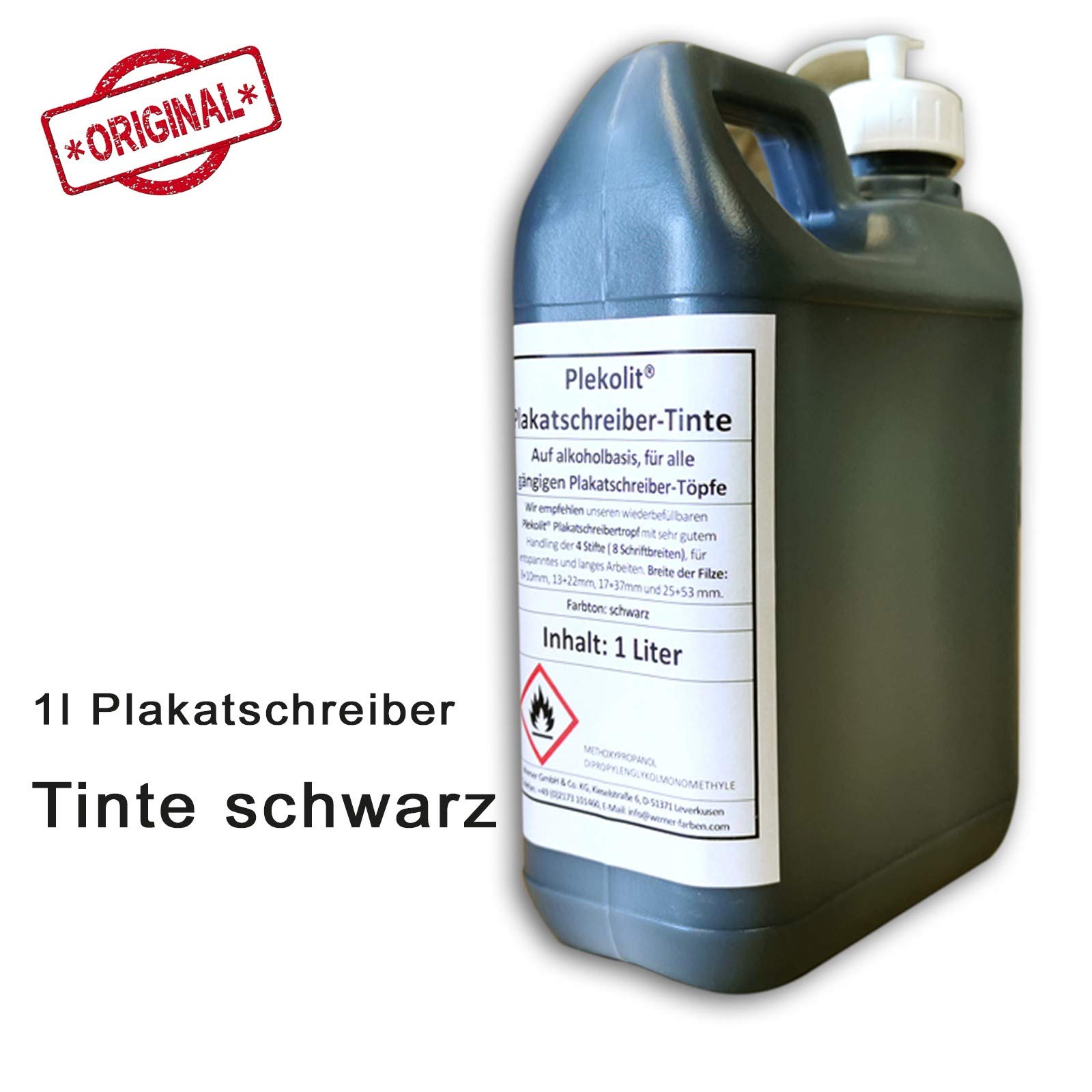 Plekolit® Plakatschreibsystem + 1L Tinte SCHWARZ