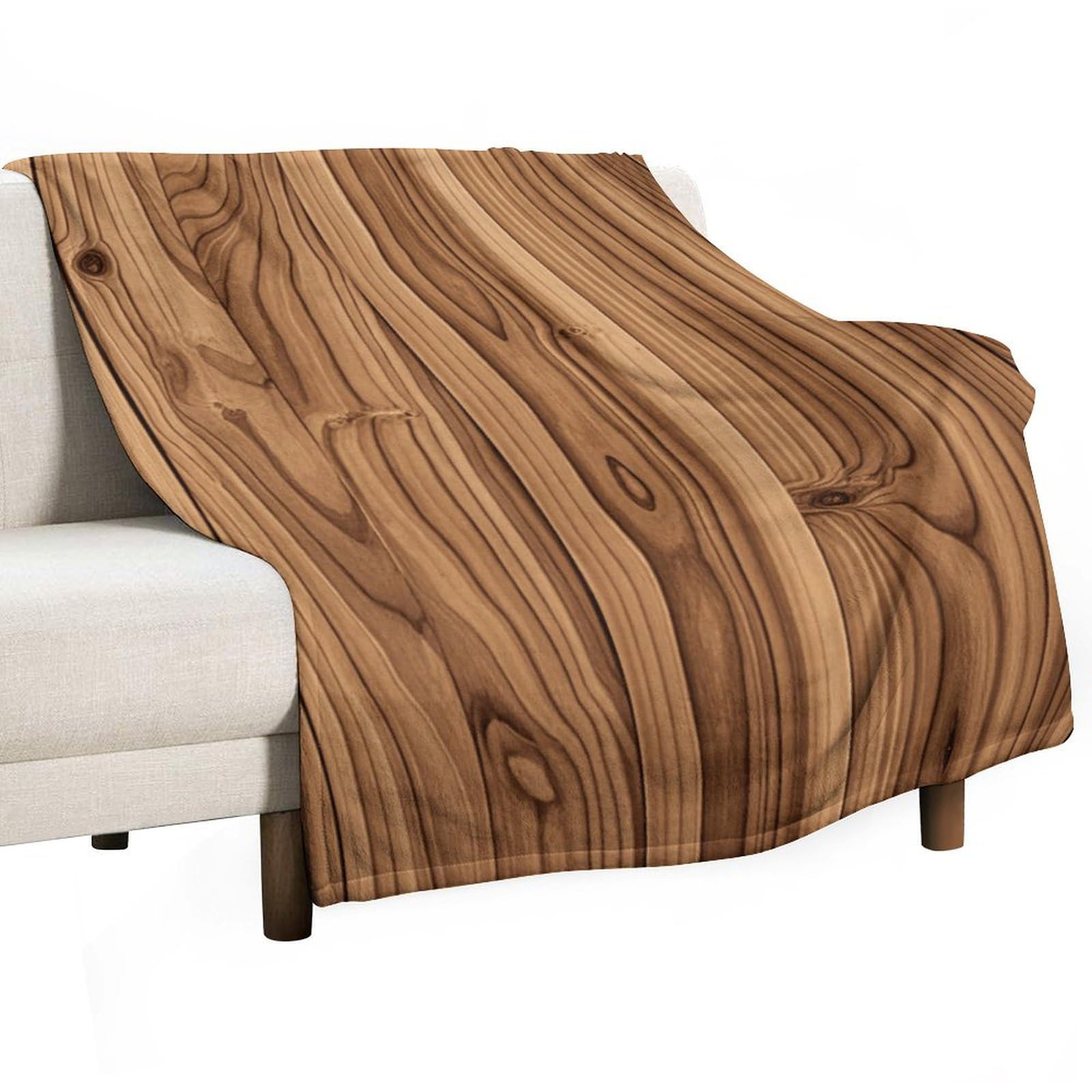 Couverture en flanelle chêne 168x228 cm douce pour canapé et lit
