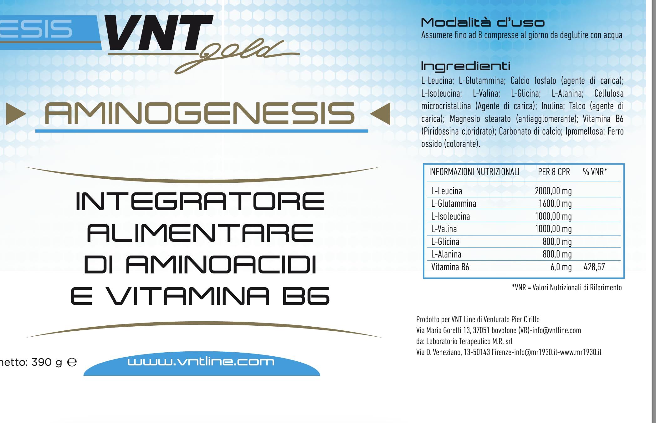 Aminoacidi glucogenetici Vnt LIne in compresse
