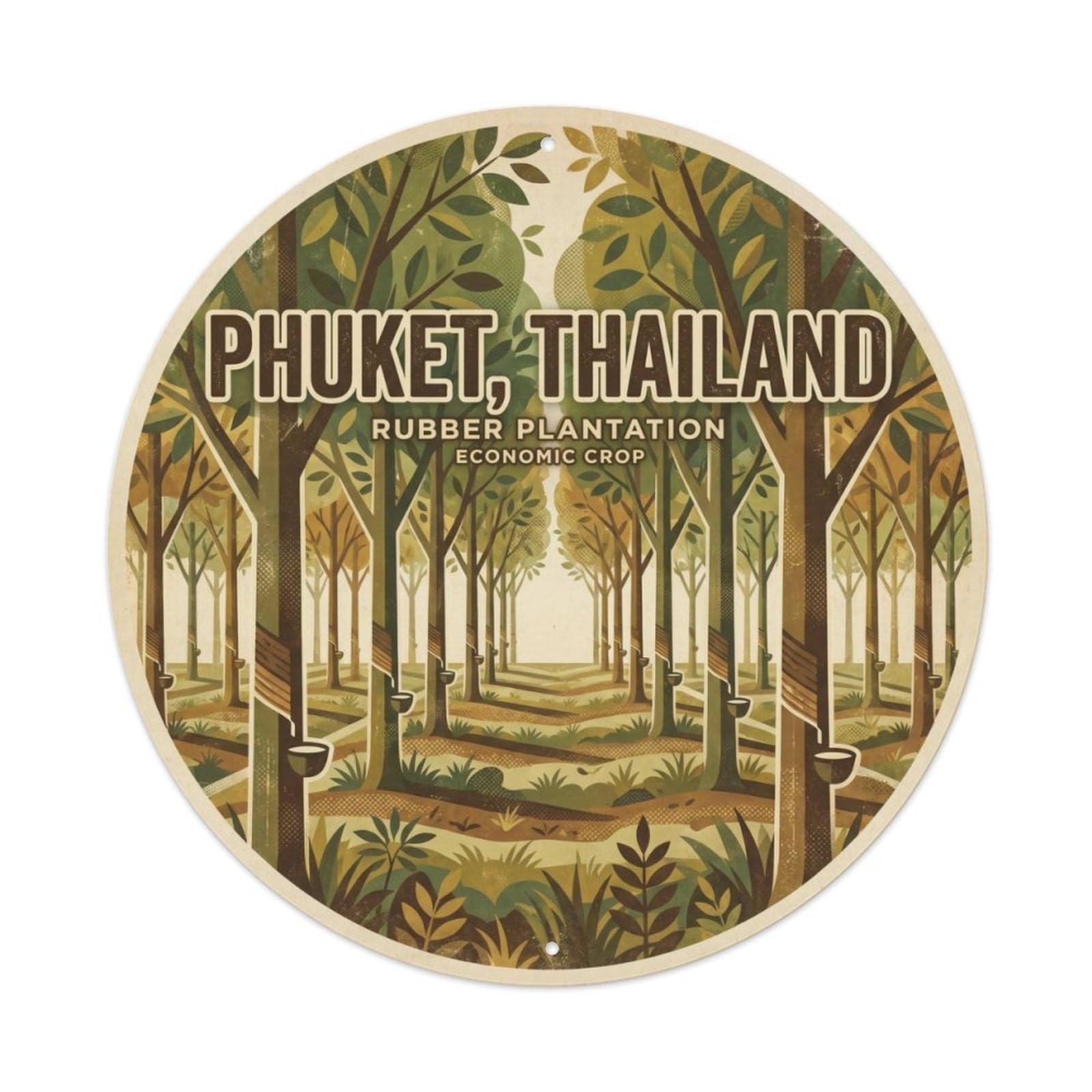 Phuket Rubber Plantation Rainforest Nature Travel Metal Tin Sign