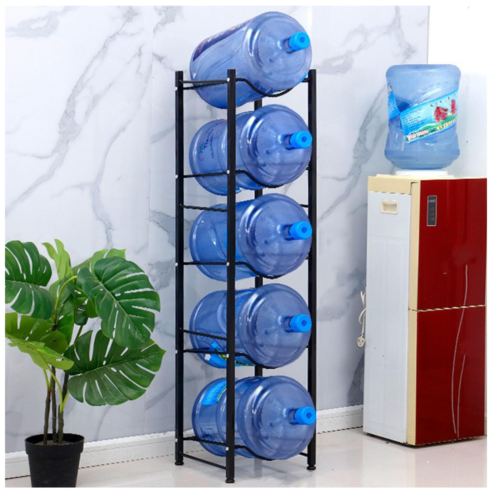 Soporte para botellas de agua de 5 galones, organizador resistente para almacenamiento de enfriador de agua, soporte dispensador que ahorra espacio para oficina, cocina, almacén