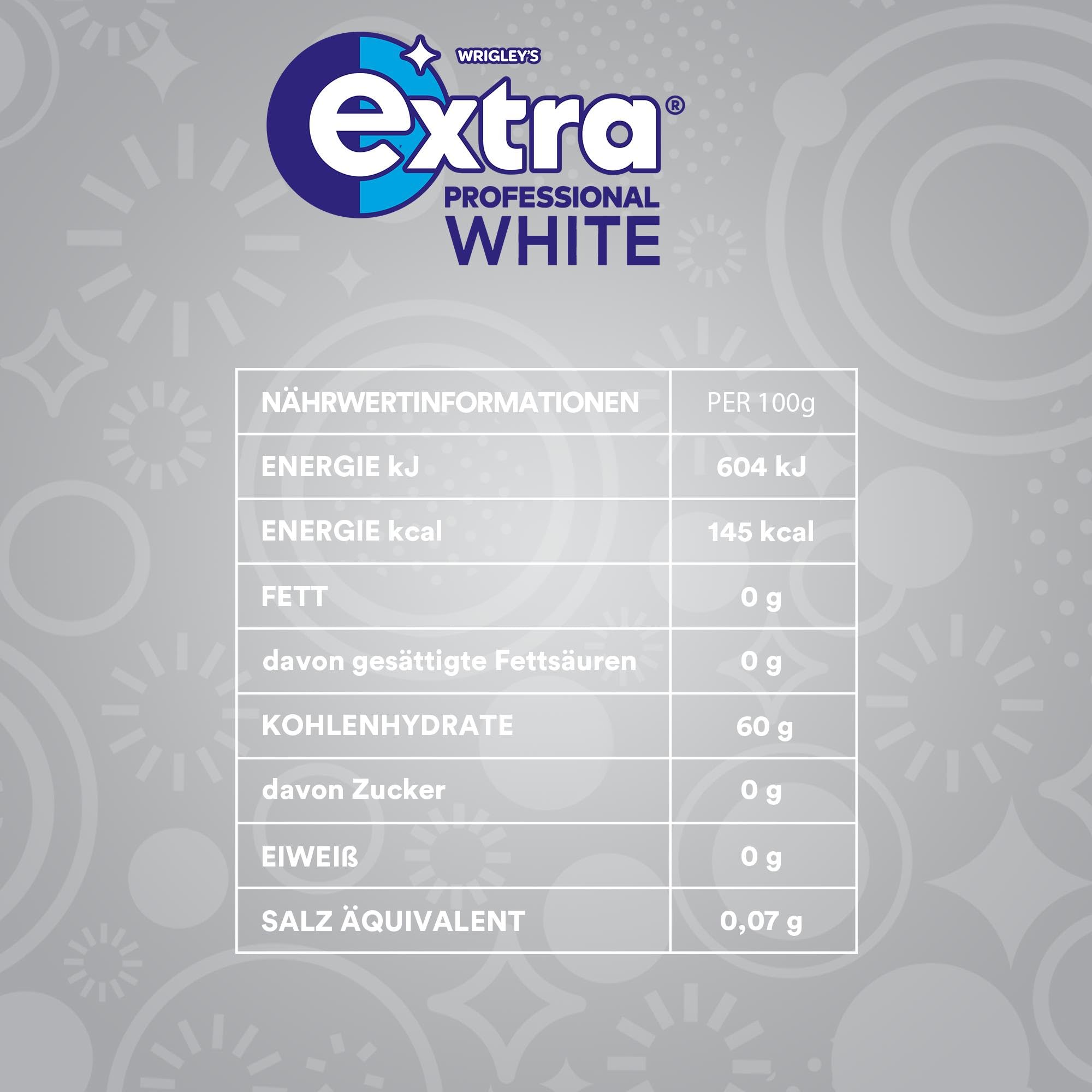 Extra Kaugummi | Professional White | Zuckerfrei | 30 Packungen (30 x 10 Dragees) , 300 Stück (30er Pack)