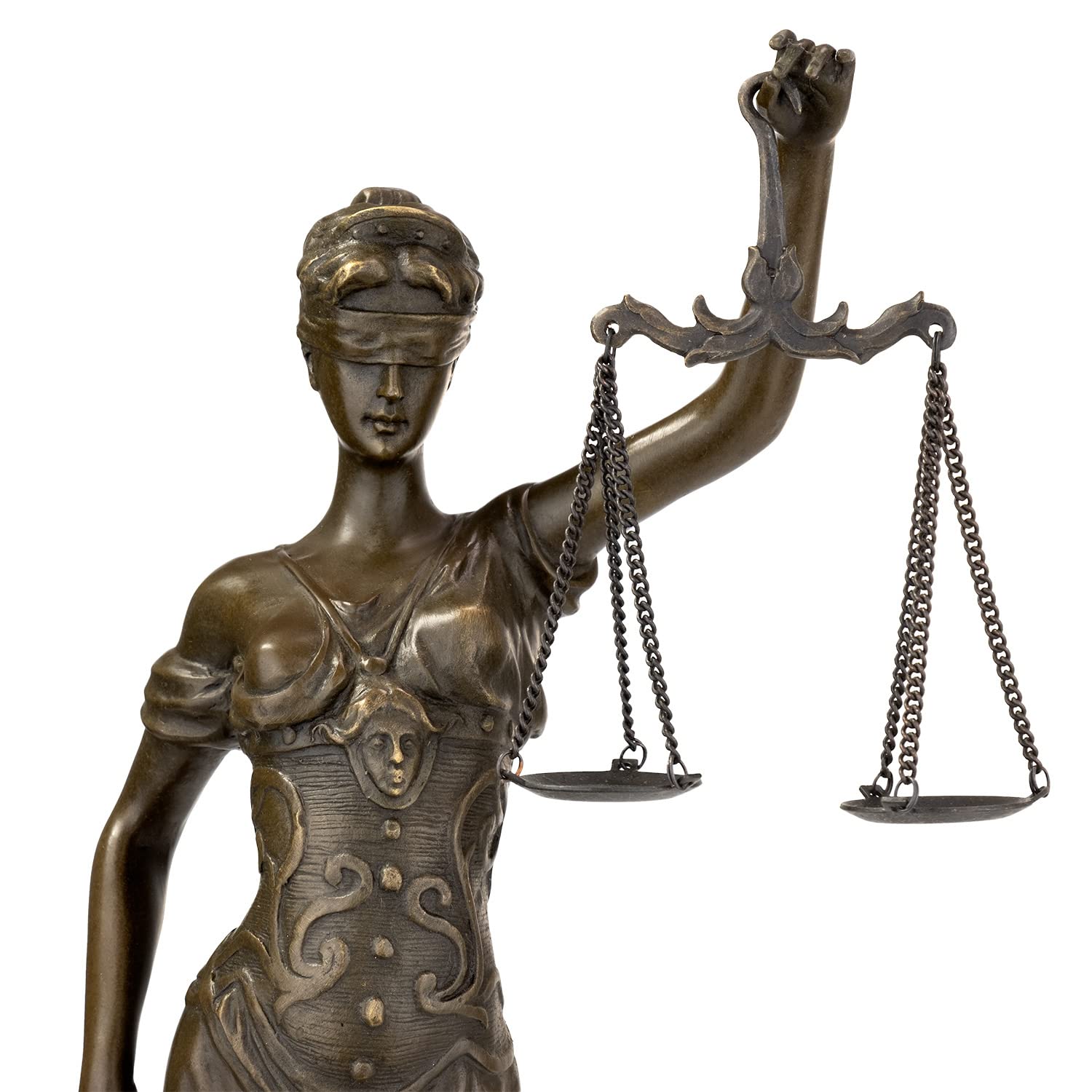 Moritz Figura de bronce de Lady Justice, altura 40 cm, 2,7 kg, estatua antigua