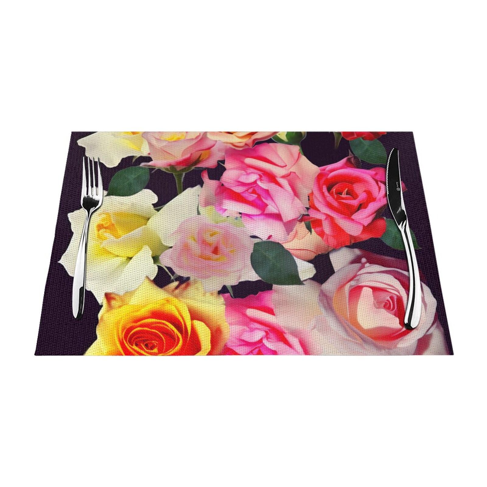 Sets de table antidérapants roses colorés résistants à la chaleur