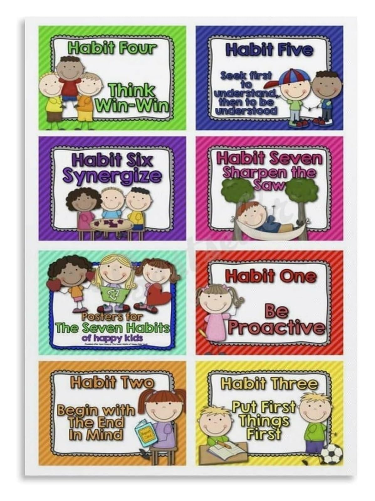 QMKADFQXF Leadership Habits Educational Poster Life Skills and Character Development Chart for Classroom or Homeschool Decor​(Framed,08x12inch(20x30cm))