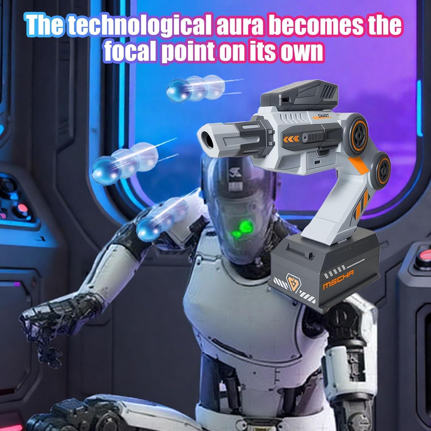 Cool Inductive Robot Arm, Motion-Tracked Blaster, Motion Control Automatic Toy Machine Gun with Wearable Shoulder Mount & Remote Control