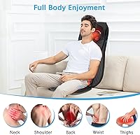 Vista 5 de Shiatsu Neck & Back Massager with Heat, Massage Chair Pad Cushion for Stress Relief, Inflatable Flaps Back Support, Kneading or Rolling Chair Seat