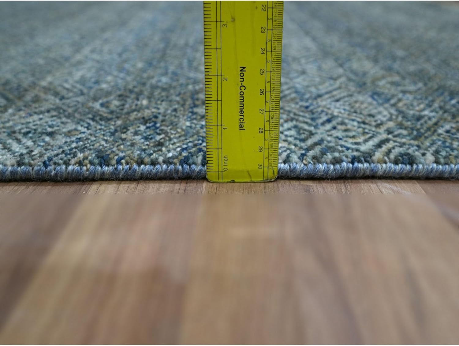 Hand Knotted Oriental Rug, Ocean Blue, Soft Wool, Kohinoor Herat Pattern, Geometric Diamond Design, 3'x5'