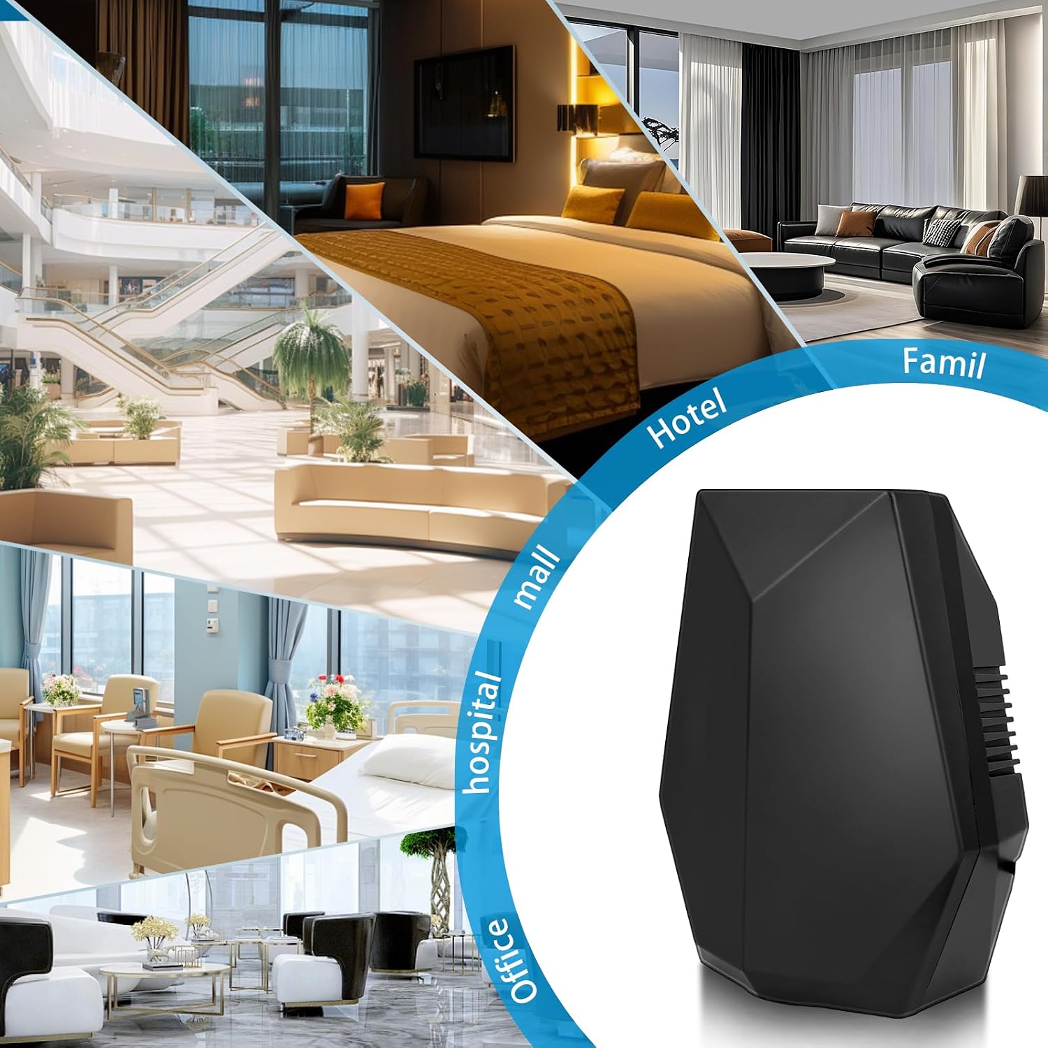 Automatic Hand Dryer, 1600W High Speed Wall Mounted Sensor Hand Dryers, Ultra Quiet Mute Core, No Drill DIY Installation, 5s Fast Dry Touchless Air Hand Dryer for Bathroom Kitchen Hotel