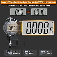 Vista 3 de Neoteck Digital Thickness Gauge 0.5inch/12.7mm,0.0005inch/0.01mm LCD Display with Inch/MM Conversion One-Hand Quick Press Thickness Measuring Tool