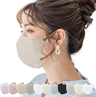 [紫星] 【冬向け】3Dマスク 60枚入（10枚×6パック）マスク 不織布 立体マスク バイカラー 小顔効果 普通サイズ 男女兼用 敏感肌向け 息がしやすい メイクが付きにくい 柔らかい耳紐 耳が痛くならない 3層構造 カラーマスク PM2.5 花粉対策 微粒子対応 おしゃれ くすみカラー 肌にやさしい 日常用