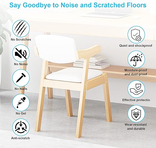 Miniatura 7 de 20 protectores de suelo de silicona transparente para patas de silla para suelos de madera dura, deslizadores redondos y cuadrados, cubiertas de