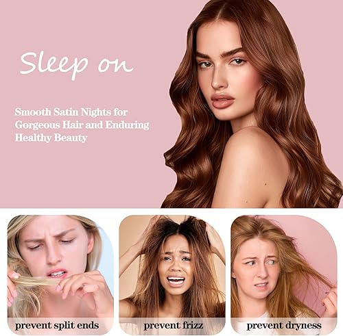 Vista 102 de Funda de almohada de satén para cabello y piel, más suave que la funda de almohada de seda de morera, 1 paquete, funda de almohada de satén con Rosa
