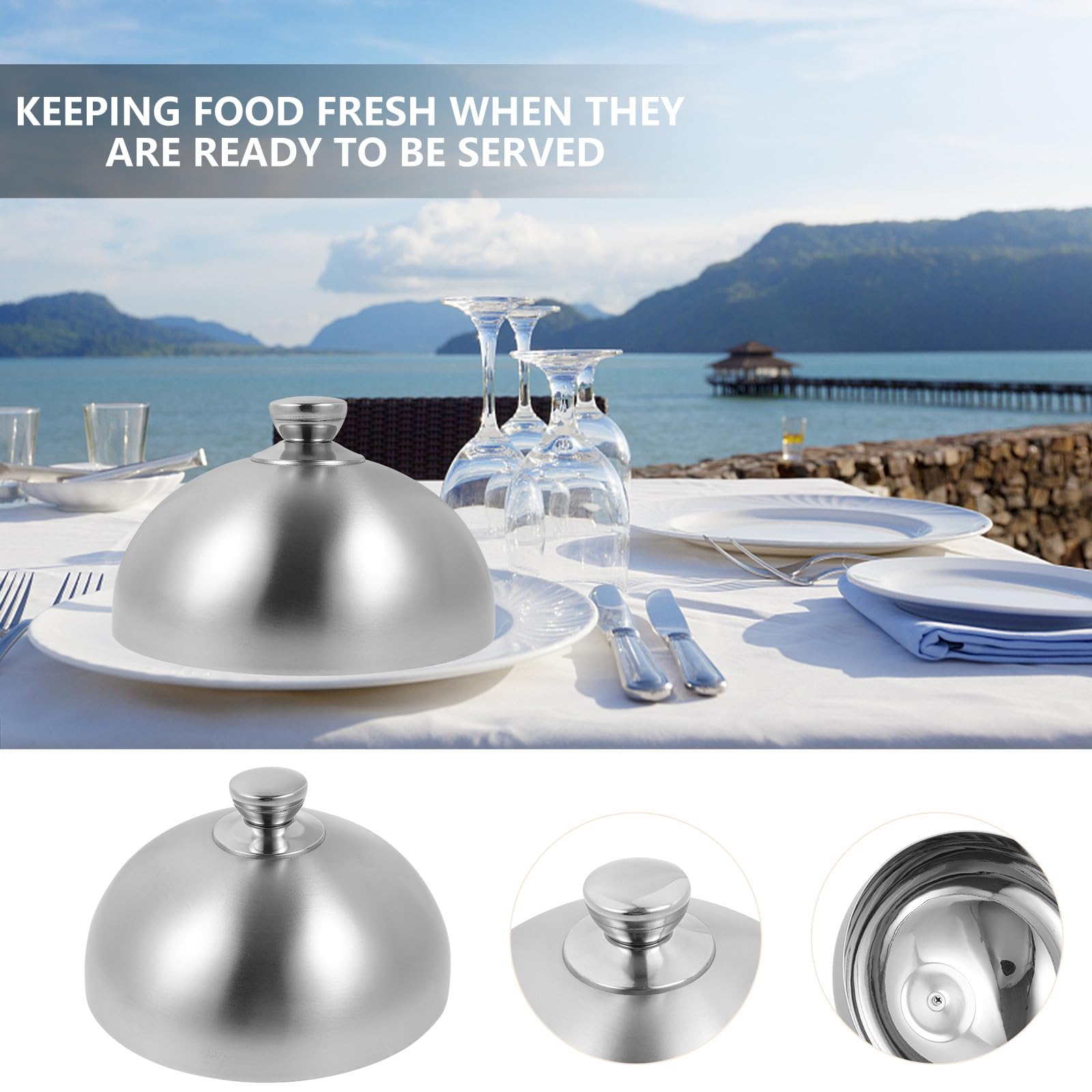 Coperchio per Alimenti in Acciaio Inox 26 CM, Copertura per Verdure e Bistecche, Protezione Alimentare per Ristoranti e Cucine Professionali
