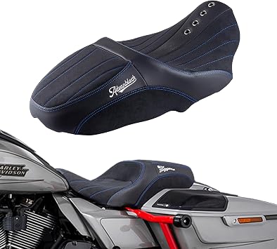 Advanblack 2025 CVO RG Seat Touring Seat "SIK Baggers" Motorcycle Seat Fit for 2023-2025 CVO Street Glide FLHXSE FLTRXSE 2024 FLHX FLTRX FLHXU FLTRXSTSE Blue Stitching