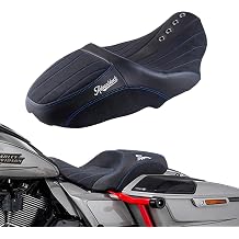 Advanblack 2025 CVO RG Seat Touring Seat "SIK Baggers" Motorcycle Seat Fit for 2023-2025 CVO Street Glide FLHXSE FLTRXSE 2024 FLHX FLTRX FLHXU FLTRXSTSE Blue Stitching