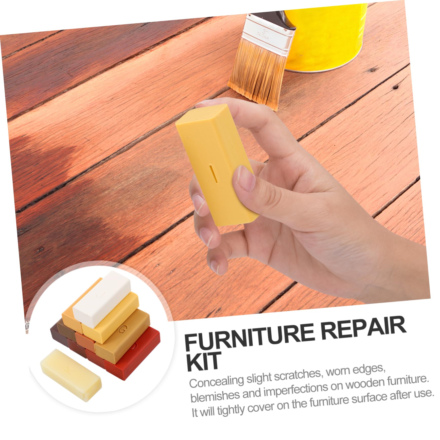 Beavorty Cera Per Riparazione Dei Pavimenti in Materiale Naturale Paraffina Per Riparazione Dei Graffi Su Pavimenti e Mobili Cera Adatta Per Laminato e Superfici in Materiale Naturale