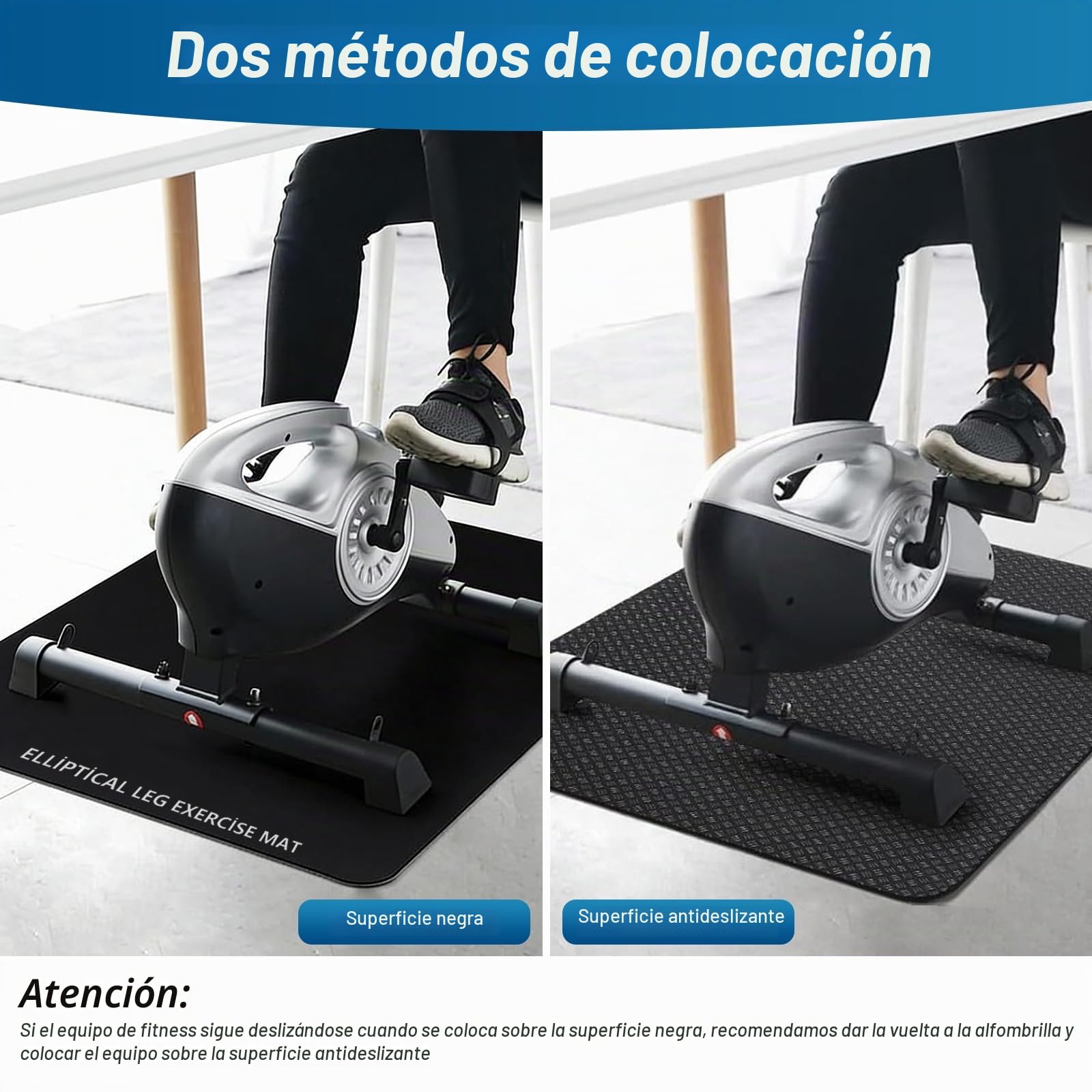 Alfombra de Gimnasio 60x40cm Antideslizante Antirruido Protección Suelo para Máquinas Cardio