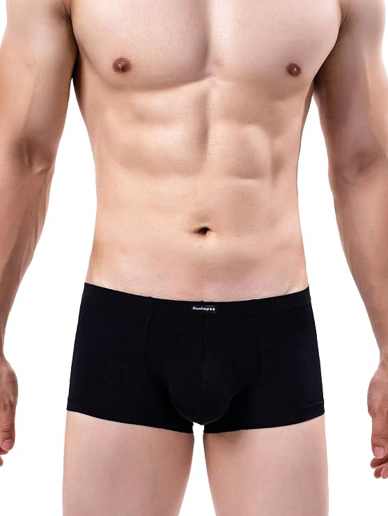 Hanhepee Men's Soft Stretch Underwear Mens Bluge Breathable Boxer Briefs