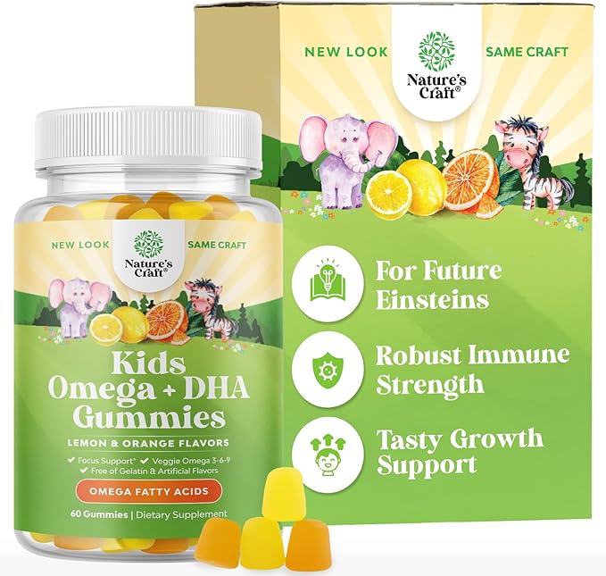 DHA Omega 3 Gummies for Kids Algae Omega 3 Fish Oil for Kids Gummy