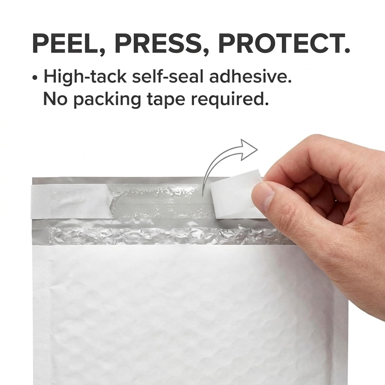 BOX USA White Poly Bag Mailer Bubble Lined, 8.5"L x 12"W, Pack of 25 | Self-Sealing Durable Plastic Envelope for Secure Shipping, Packaging, & Storage, Ideal for Personal & Small Businesses, 8.5x12
