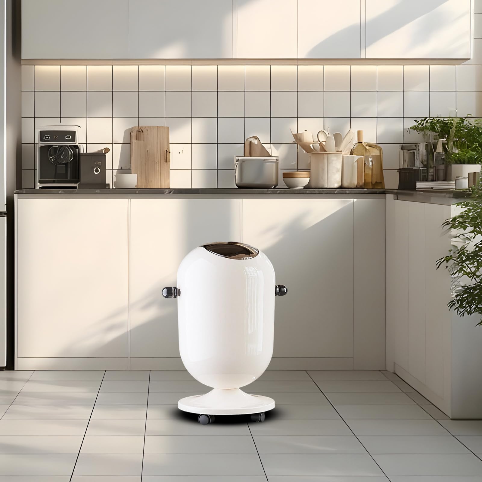 Pattumiera Con Coperchio Contenitore per Riciclaggio con Ruote Organizer di