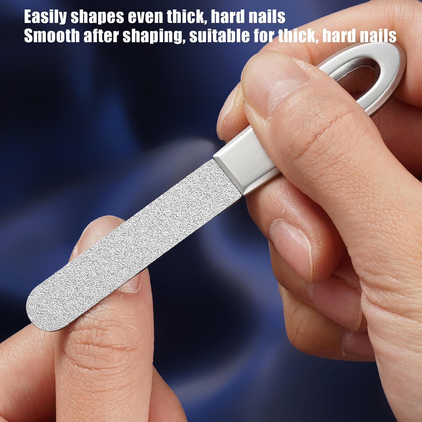 Lime da Unghie in Metallo per Donne Strumento a doppia faccia con | per unghie delle dita per cura quotidiana, casa, viaggio, manicure, bellezza, uomini e donne