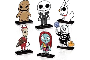 6pcs Nightmare Christmas Halloween Table Centerpieces Jack and Saly Decorations